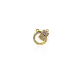 Exquisite Micro-Pavé Circular Connector-Personalized Jewelry Accessories  23x14mm