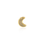 Shiny Micropavé Moon Beads-Individualism Jewelry Accessories   7x9x3.4mm