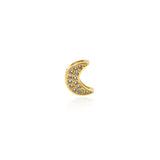 Shiny Micropavé Moon Beads-Individualism Jewelry Accessories   7x9x3.4mm