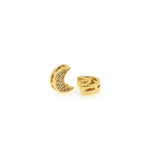 Shiny Micropavé Moon Beads-Individualism Jewelry Accessories   7x9x3.4mm