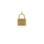 Shiny Micropavé Lock Pendant-Individualism Jewelry Accessories  11.5x16mm