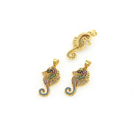 Shiny Micropavé Open Seahorse Pendant-Individualism Jewelry Accessories  14x26mm