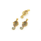 Shiny Micropavé Open Seahorse Pendant-Individualism Jewelry Accessories  14x26mm
