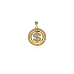 Shiny Round Micropavé Dollar Symbol Pendant-Individualistic Jewelry Accessories  20x22mm