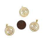 Shiny Round Micropavé Dollar Symbol Pendant-Individualistic Jewelry Accessories  20x22mm