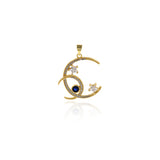Personality Hollow Moon Zircon Pendant-Personality Jewelry Accessories  26x27mm
