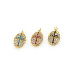 Exquisite Personality Oval Micropavé Cross Pendant-Personality Jewelry Accessories   15x25x4.3mm