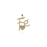 Exquisite enamel Fe micropavé heart pendant-personalized jewelry making   28x32mm