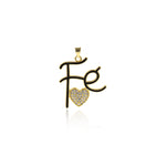 Exquisite enamel Fe micropavé heart pendant-personalized jewelry making   28x32mm