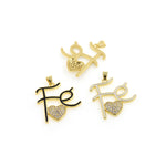 Exquisite enamel Fe micropavé heart pendant-personalized jewelry making   28x32mm