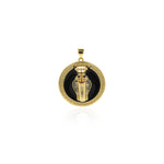 Exquisite Round Enamel Micropavé Snake Pendant-Personalized Jewelry Making   25.6x27mm