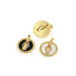 Exquisite Round Enamel Micropavé Snake Pendant-Personalized Jewelry Making   25.6x27mm
