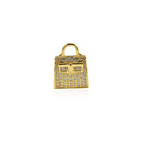 Delicate Micropavé Micropavé Handbag Pendant-Personalized Jewellery Making   19x25mm