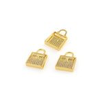 Delicate Micropavé Micropavé Handbag Pendant-Personalized Jewellery Making   19x25mm