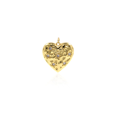 Exquisite Heart Shaped Star Zircon Pendant-Personalized Jewellery Making  25x25mm
