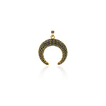 Exquisite Micropavé Crescent Pendant-Personalized Jewellery Making   29x31mm