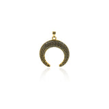 Exquisite Micropavé Crescent Pendant-Personalized Jewellery Making   29x31mm