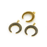 Exquisite Micropavé Crescent Pendant-Personalized Jewellery Making   29x31mm