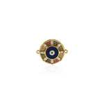 Exquisite Round Micro-Pavé Evil Eye Connector-Personalized Jewelry Making   22x18mm