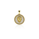 Exquisite Round Micropavé Lion Pendant-Personalized Jewelry Making   18x21mm