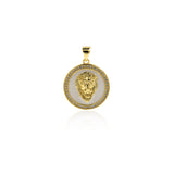 Exquisite Round Micropavé Lion Pendant-Personalized Jewelry Making   18x21mm