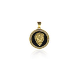 Exquisite Round Micropavé Lion Pendant-Personalized Jewelry Making   18x21mm