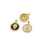 Exquisite Round Micropavé Lion Pendant-Personalized Jewelry Making   18x21mm