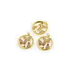 Exquisite Round Hollow Micropavé Butterfly Pendant-Personalized Jewellery Making  24x26mm