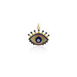 Exquisite Micropavé Evil Eye Pendant-Personalized Jewelry Making   25x22mm