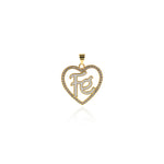 Exquisite Hollow Heart Shaped Enamel Pendant-Personalized Jewellery Making  23x25mm