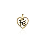 Exquisite Hollow Heart Shaped Enamel Pendant-Personalized Jewellery Making  23x25mm