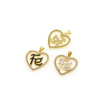 Exquisite Hollow Heart Shaped Enamel Pendant-Personalized Jewellery Making  23x25mm