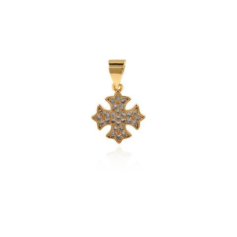 Exquisite Micropavé Cross Pendant-Personalized Jewellery Making   11x13mm