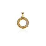 Exquisite Micropavé Round Hollow Pendant-Personalized Jewellery Making   18x20.5mm