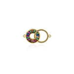 Minimalist Round Zircon Connector-Personalized Jewelry Accessories  26.5x13.7mm