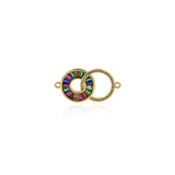 Minimalist Round Zircon Connector-Personalized Jewelry Accessories  26.5x13.7mm