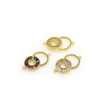 Minimalist Round Zircon Connector-Personalized Jewelry Accessories  26.5x13.7mm