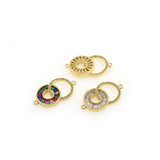 Minimalist Round Zircon Connector-Personalized Jewelry Accessories  26.5x13.7mm