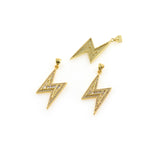 Personalized Micropavé Lightning Pendant-Personalized Jewelry Making  14x33mm