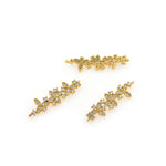 Personalized Flower Zircon Connector-Personalized Jewelry Making   35x10mm