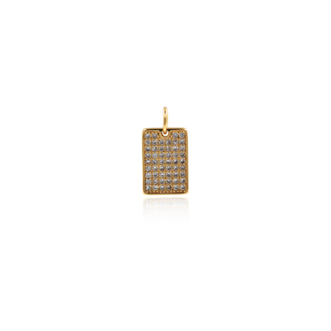 Rectangular Micropavé Pendant-Personalized Jewellery Making  8.5x12.5mm