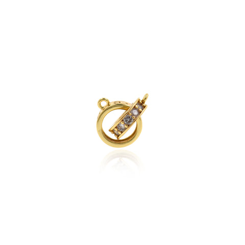 Minimalist Round Zircon Connector-Personalized Jewellery Making  18x9mm