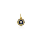 Minimalist Micropavé Round Evil Eye Pendant-Personalized Jewellery Making   8x10mm