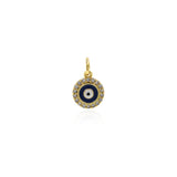 Minimalist Micropavé Round Evil Eye Pendant-Personalized Jewellery Making   8x10mm