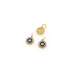 Minimalist Micropavé Round Evil Eye Pendant-Personalized Jewellery Making   8x10mm