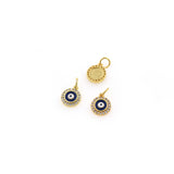 Minimalist Micropavé Round Evil Eye Pendant-Personalized Jewellery Making   8x10mm