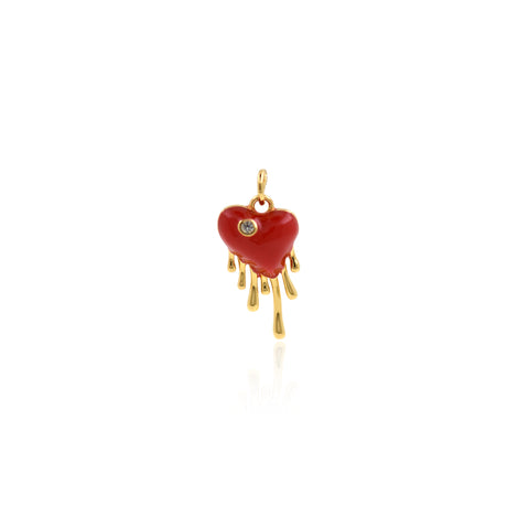 Shiny Heart Melting Zircon Pendant-DIY Jewelry Making Accessories   9x16mm