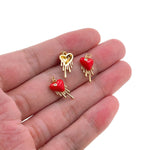 Shiny Heart Melting Zircon Pendant-DIY Jewelry Making Accessories   9x16mm