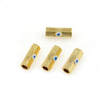 Enamel Hexagon Tube Spacer Beads for Minimalist Jewelry Making 23x8.5mm