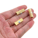 Shiny Long Tube Evil Eye Beads-DIY Jewelry Making Accessories   23x8.5mm